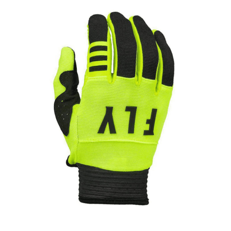 Guante Kids Fly F16 amarillo neón para motocross infantil