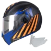 Casco abatible ICH 3110 Tapered con diseño deportivo en tonos oscuros y visor transparente – modelo certificado DOT, incluye visor adicional gratis.