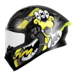 Casco Integral ICH 503 Cash amarillo brillante con doble visera y diseño moderno