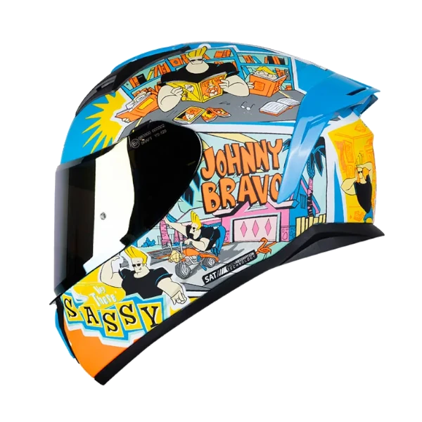 CASCO-INT-SH-582-SP-EVO-JHONY-BRAVO-FULLCOLOR-AZL-BV Casco integral SHAFT 582 SP EVO Johny Bravo para motocicleta