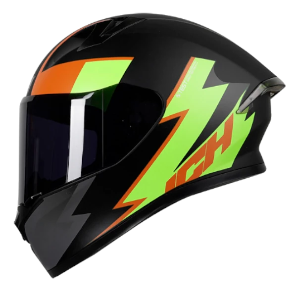 Casco integral de motocicleta modelo ICH 503 Rufy con diseño deportivo y visor transparente
