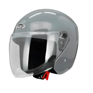Casco Tech color gris brillo para motociclista diseño moderno y seguro