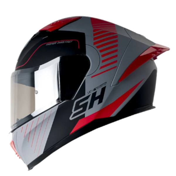 CASCO-INTEGRAL-SHAFT-590-SR-RAPID-GRIS-ROJO-BV Casco integral SHAFT 590 SR Rapid con visor antirrayas e interior lavable y hipoalergénico
