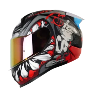 Casco integral SHAFT 560 Evo Menfis Rojo con diseño deportivo, visor antirrayas, ventilación avanzada y acolchado interior desmontable.