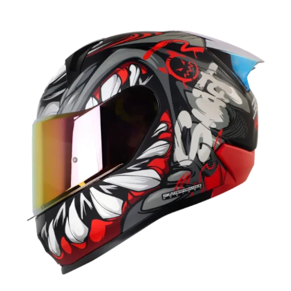 Casco integral SHAFT 560 Evo Menfis Rojo con diseño deportivo, visor antirrayas, ventilación avanzada y acolchado interior desmontable.