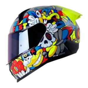 Casco integral Shaft 560 EVO MELO en colores gris y rojo, diseño aerodinámico con visera panorámica, modelo para motociclistas BV