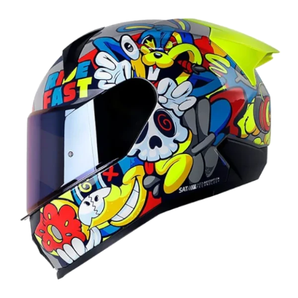 Casco integral Shaft 560 EVO MELO en colores gris y rojo, diseño aerodinámico con visera panorámica, modelo para motociclistas BV