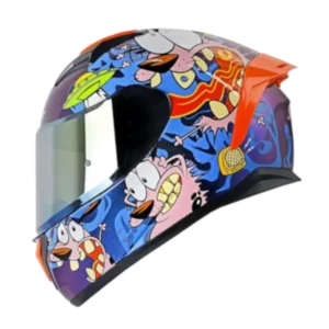 CASCO INTEGRAL SHAFT 582 EVO THE COWARDE DO AZUL NARANJA BV