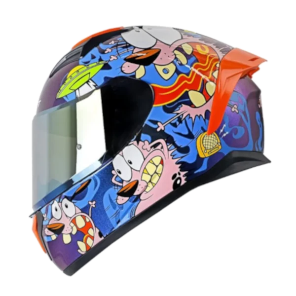 CASCO INTEGRAL SHAFT 582 EVO THE COWARDE DO AZUL NARANJA BV