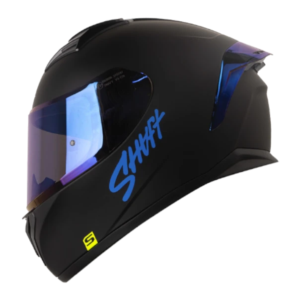 Casco integral Shaft 582 SP Evo Solid Negro Azul BV para moto con envío gratis a toda Colombia