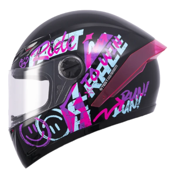 Casco integral ICH 501 SP Bolt Rush fucsia brillo BV 2.0 para motociclista diseño deportivo y alta protección