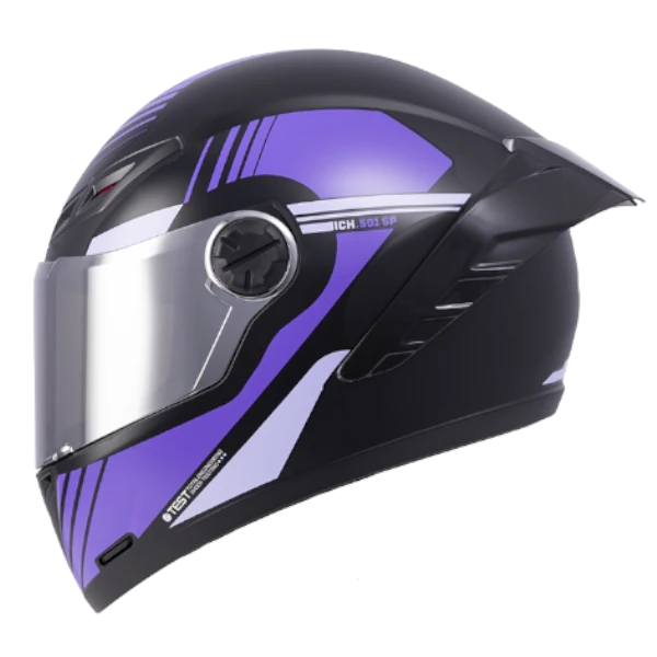Casco Integral ICH 501 SP Hadex color morado brillante con visera transparente y diseño moderno