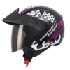 Casco abierto ICH 102 Fuel Racer fucsia mate BV 1.0 para motociclista diseño deportivo y seguro