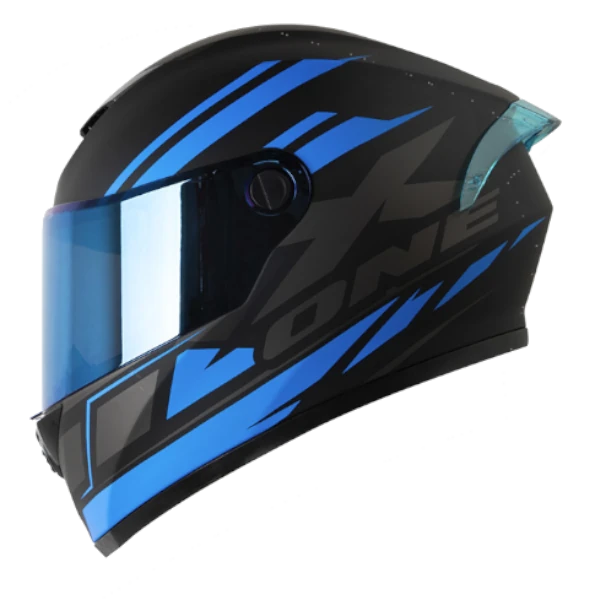 Casco integral X-One 500 GT EVO Highest color azul con visera transparente – modelo certificado para motociclistas, diseño deportivo y aerodinámico.