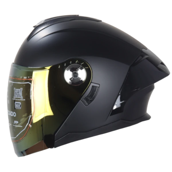 Casco abierto Xecuro XR-610 Solid con visor gold