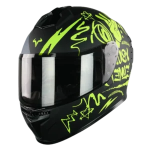 Casco integral Balto Vibes X Bull KOV color amarillo con visor UV