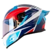 Casco integral Shaft 504 DV Runner color blanco con azul