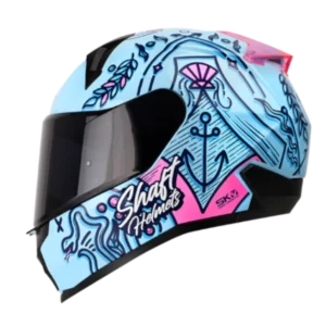 Casco integral SHAFT 560 Evo Marine con diseño azul marino, visor antirrayas, ventilación avanzada y acolchado interior desmontable y lavable.