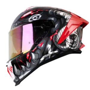 Casco Integral SHAFT 611 RS Drakon Rojo Blanco BV 1.0 certificado DOT con visor antirrayas