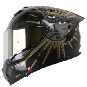 Casco integral Shaft Pro 610 EVO Eclipse en color negro con detalles dorados