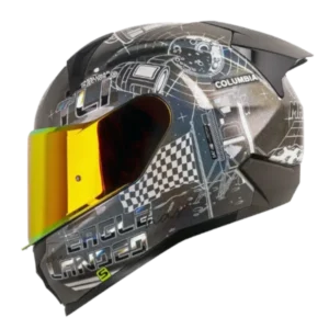 Casco integral Shaft 560 Evo Makind Astro gris camaleón BV 1.0 para motociclista diseño deportivo y alta protección