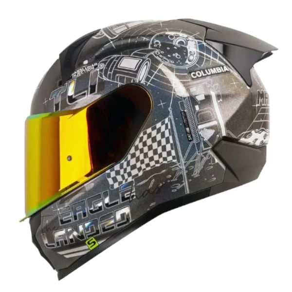 Casco integral Shaft 560 Evo Makind Astro gris camaleón BV 1.0 para motociclista diseño deportivo y alta protección