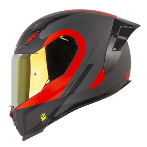 Casco integral Shaft 562R Suuroka gris rojo 1.0 BV para motociclista