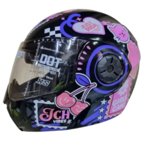Casco abatible ICH 3110S Sparkz rosado para motocicleta