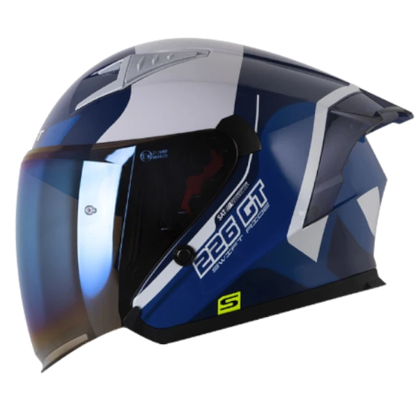 Casco abierto Shaft 226 GT Minuet azul blanco BV 1.0 para motociclista
