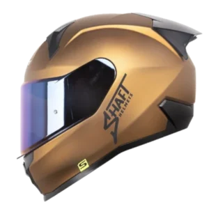 Casco integral Shaft 560 Evo Solid Chrome Gold 1.0 BV para motociclista diseño deportivo y alta protección