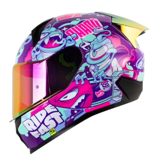 Casco integral Shaft 560 EVO Universe color morado modelo 1.0 BV