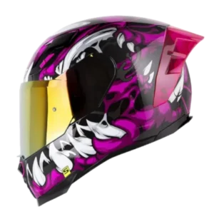 Casco integral Shaft 562R color negro y fucsia BV 1.0 para motocicleta