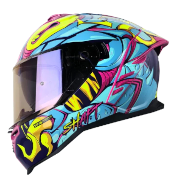 Casco integral Shaft 598 GTR Mantis morado y azul brillo BV 1.0