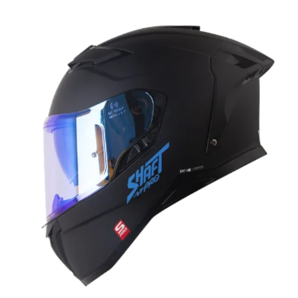 Casco integral Shaft Pro 606 SP Solid negro y azul BV 1.0