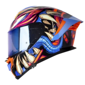 Casco integral Shaft Pro Venom Horror color naranja BV 1.0 para motocicleta
