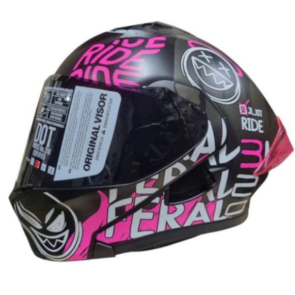Casco abatible ICH 3120 Stay Wild fucsia BV 2.0 con diseño gráfico y visor integrado