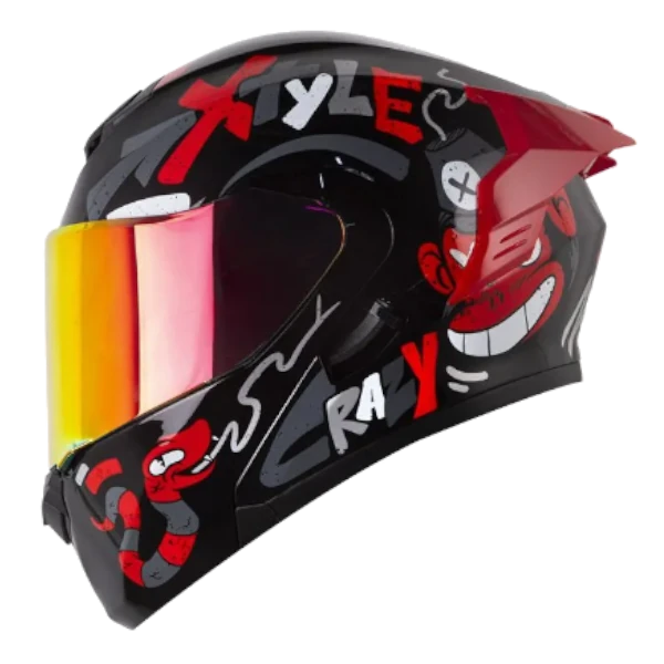 Casco Abatible X One X 3000 RS Stuff Negro Rojo BV 1.0 para moto
