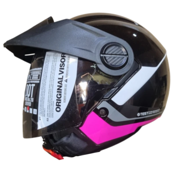 Casco abierto ICH 102 CEST color fucsia brillo para motociclista uso urbano