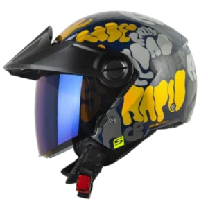 Casco abierto Shaft 212 Rollers gris azul BV 1.0 para motociclista