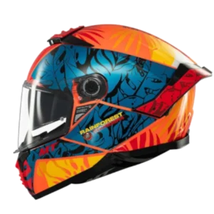 Casco Integral MT Thunder 4 SV Rainforest C4 Azul Naranja BV 1.0