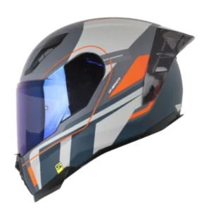 Casco integral Shaft 562 R Hella Gris Naranja BV 1.0 con visor transparente y diseño deportivo