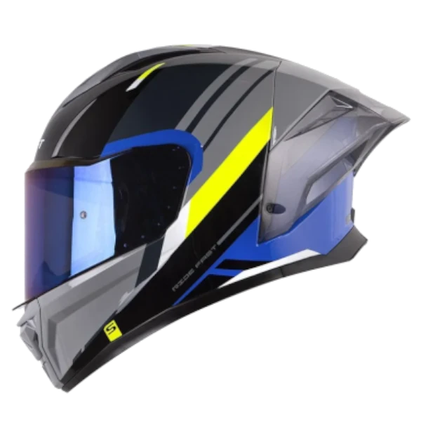 Casco integral SHAFT 596 SP Outside gris amarillo 2.0 diseño deportivo para motociclista