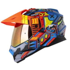 Casco multipropósito HRO MX330 DV Cybok azul y naranja BV 1.0