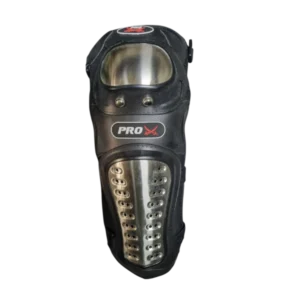 Rodilleras metálicas Prox de protección para motociclistas con diseño resistente y ajuste ergonómico