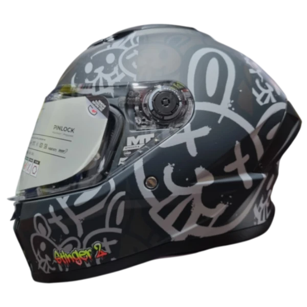 Casco Integral MT Stinger 2 Ram F1 Matt Negro Gris BV 3.0