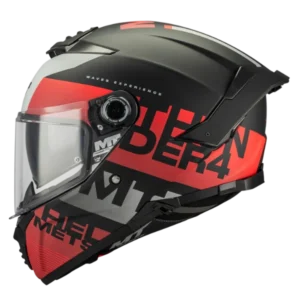 Casco integral MT Thunder 4 SV Waves rojo diseño deportivo para motociclista