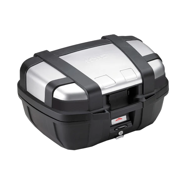 Maletero Givi Trekker 52 litros plateado baúl trasero para moto touring